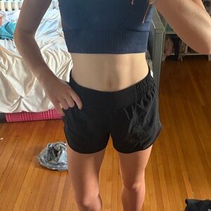 Black Women's Lululemon Hotty Hot Shorts - Comfortable High-Waist Run Shorts